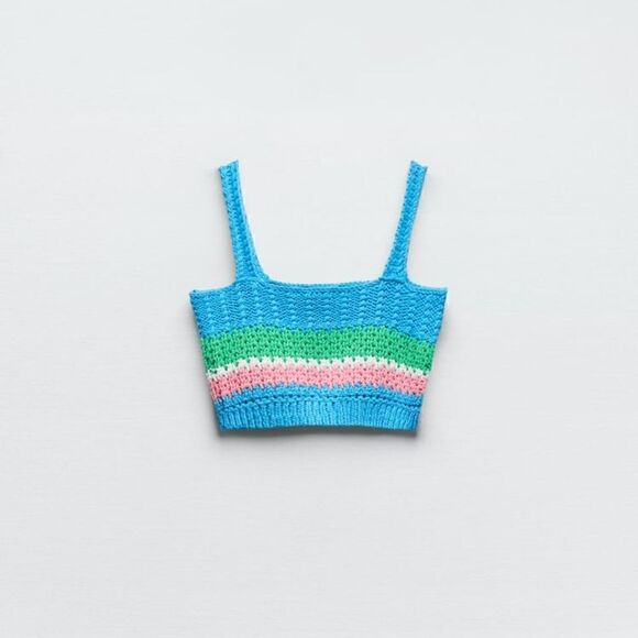 ZARA NWT KNIT TOP MULTICOLORED bloggers fav🔵 - Picture 7 of 8
